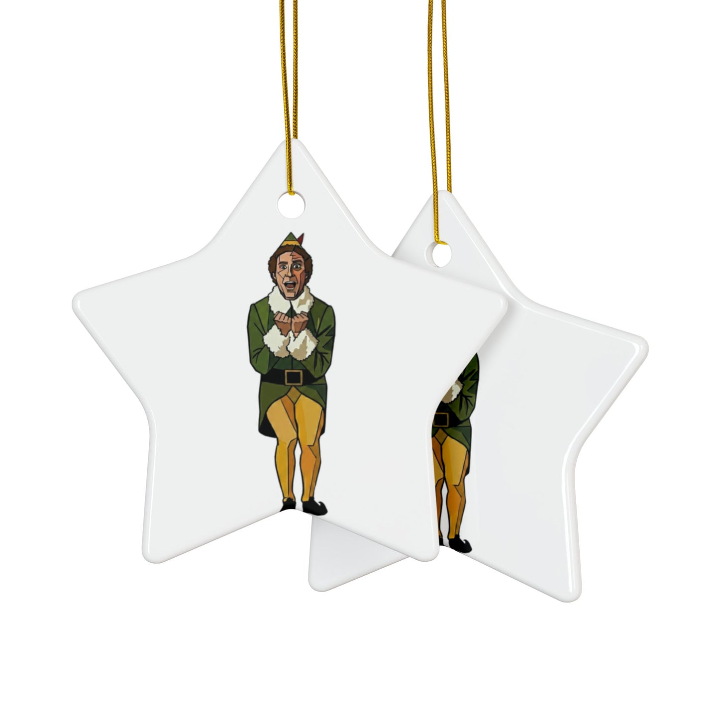 The Buddy the Elf Picasso Ceramic Ornament — Double-Sided Holiday Keepsake (Smiles, Snowballs, Syrup)