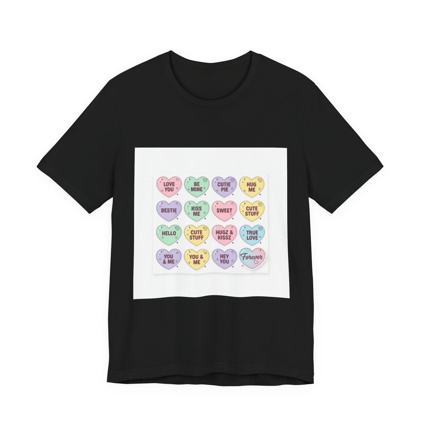 The Candy Heart Conversation Tee | mini valentine hearts, XOXO pattern
