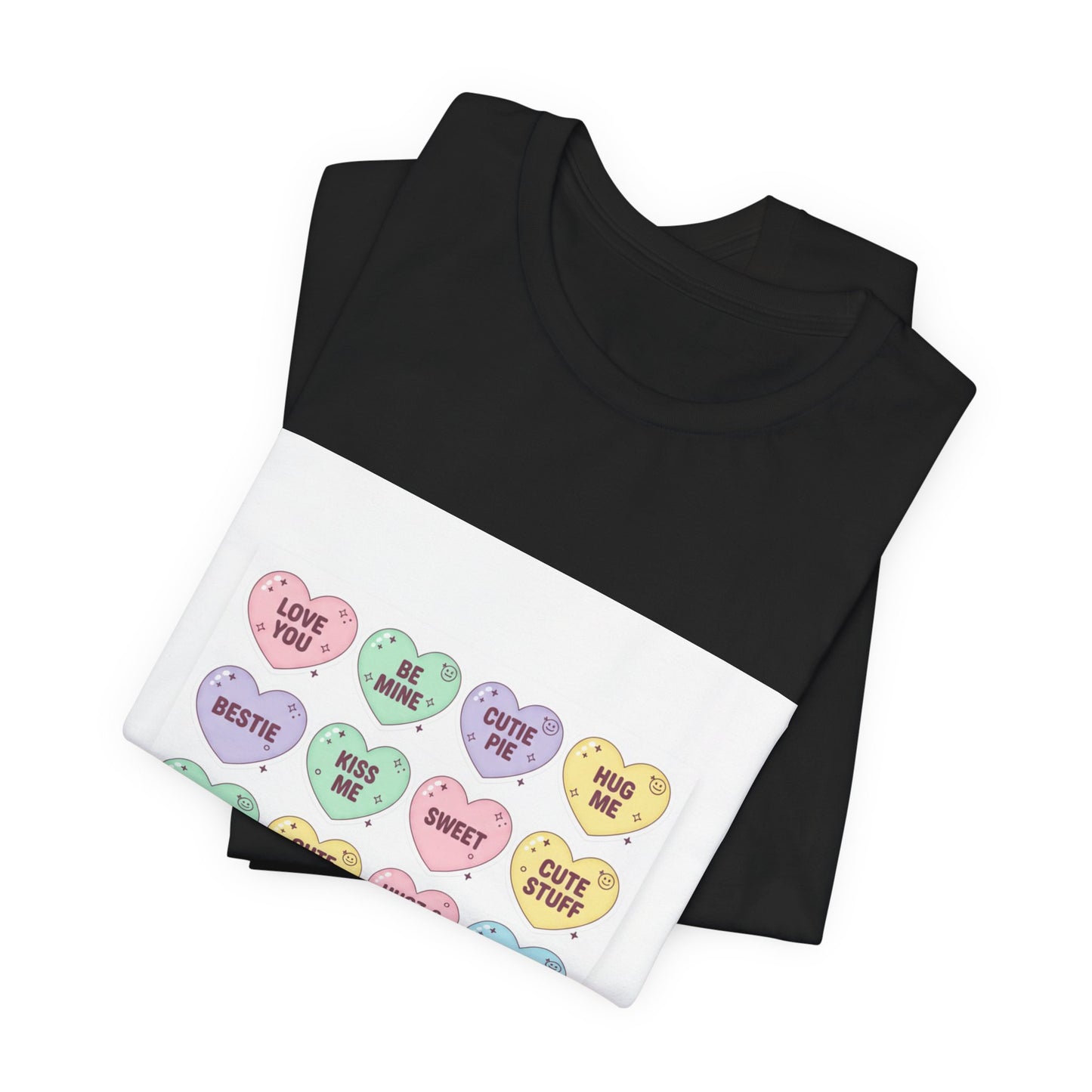 The Candy Heart Conversation Tee | mini valentine hearts, XOXO pattern