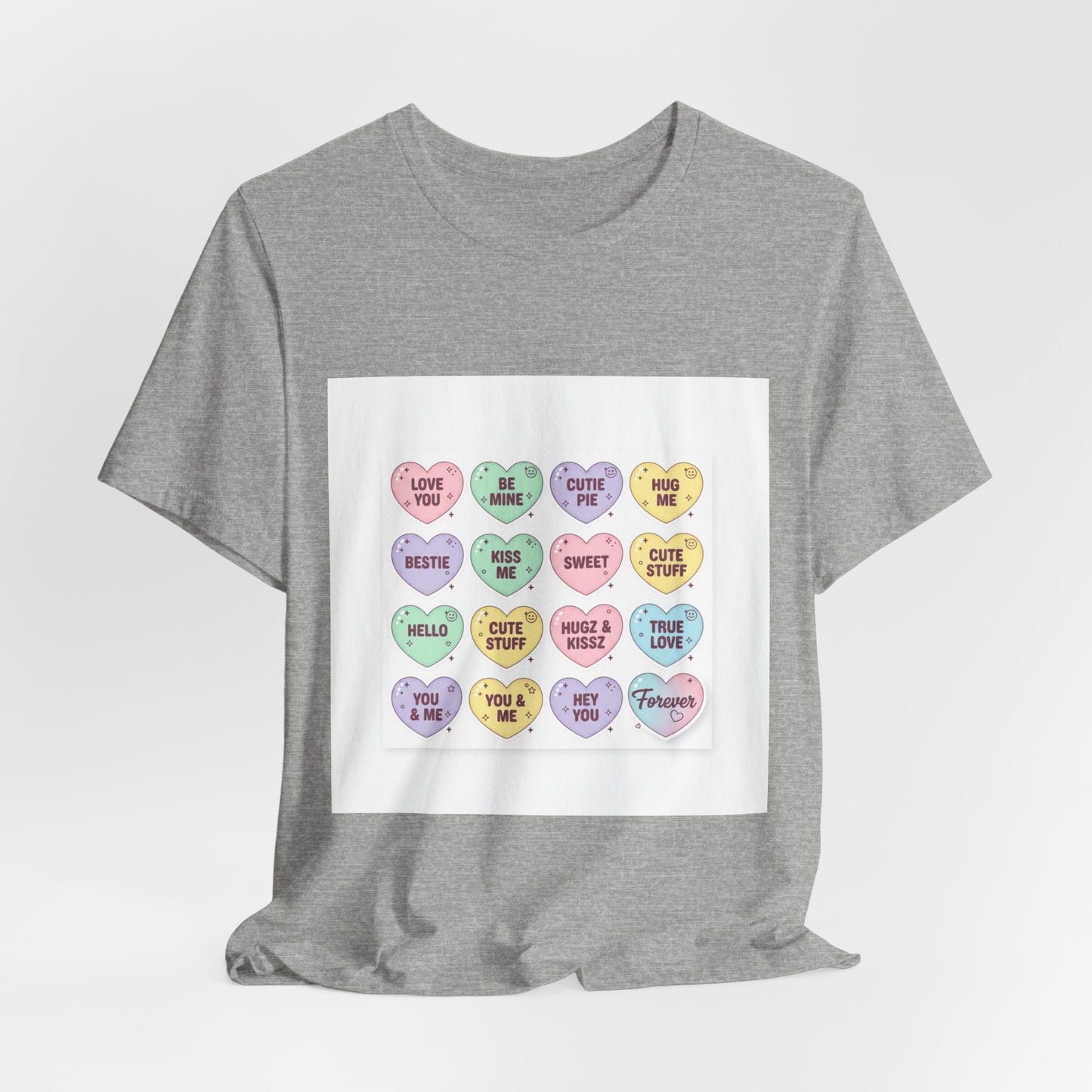 The Candy Heart Conversation Tee | mini valentine hearts, XOXO pattern
