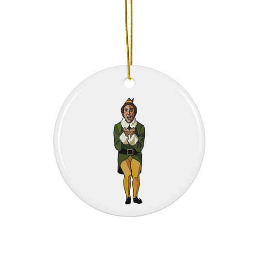 The Buddy the Elf Picasso Ceramic Ornament — Double-Sided Holiday Keepsake (Smiles, Snowballs, Syrup)