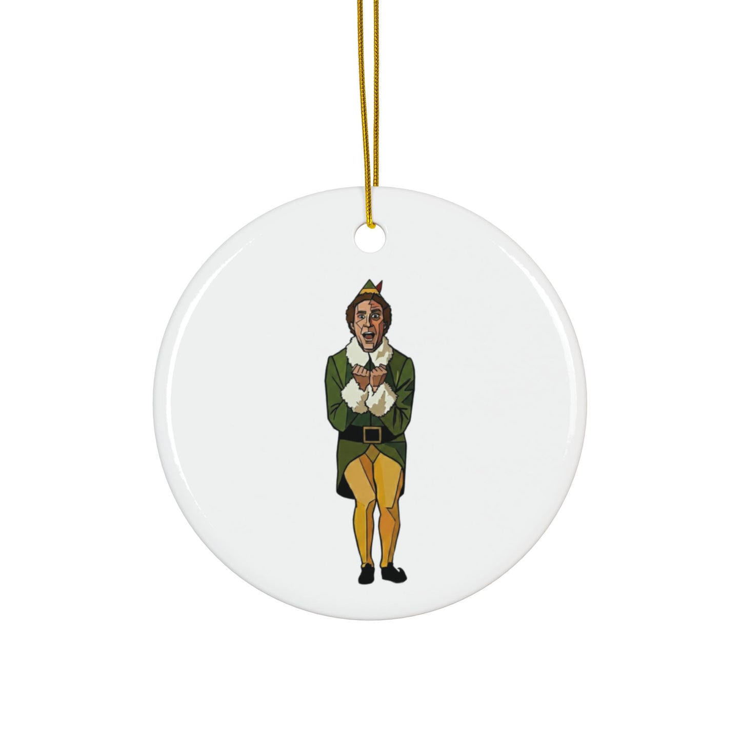 The Buddy the Elf Picasso Ceramic Ornament — Double-Sided Holiday Keepsake (Smiles, Snowballs, Syrup)