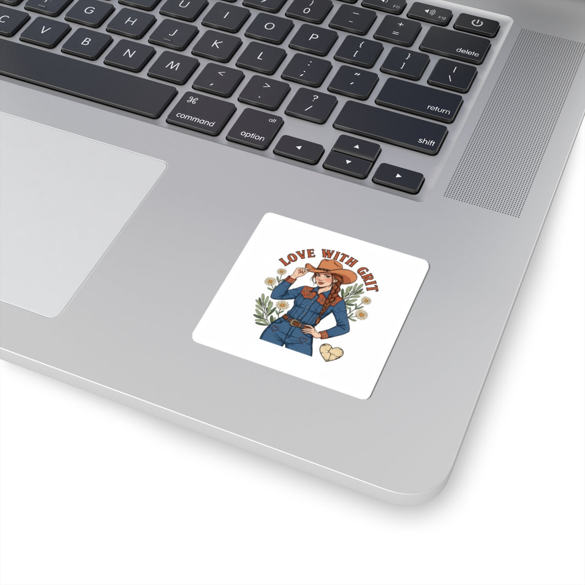Cowgirl Love Badge Sticker | Western Valentine, boot heart design