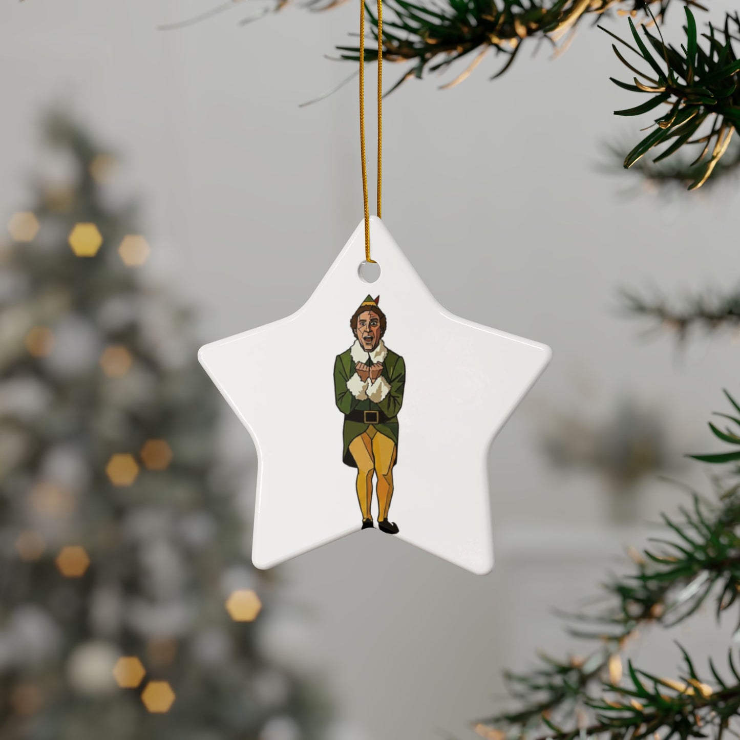The Buddy the Elf Picasso Ceramic Ornament — Double-Sided Holiday Keepsake (Smiles, Snowballs, Syrup)