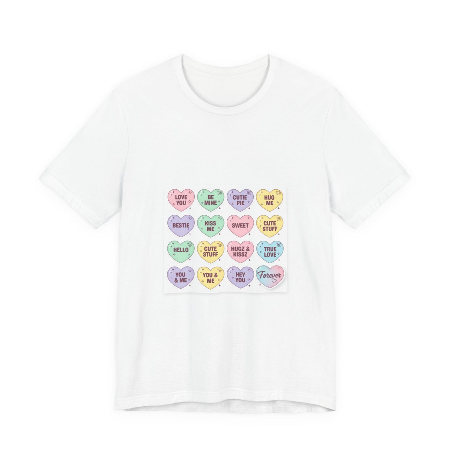 The Candy Heart Conversation Tee | mini valentine hearts, XOXO pattern