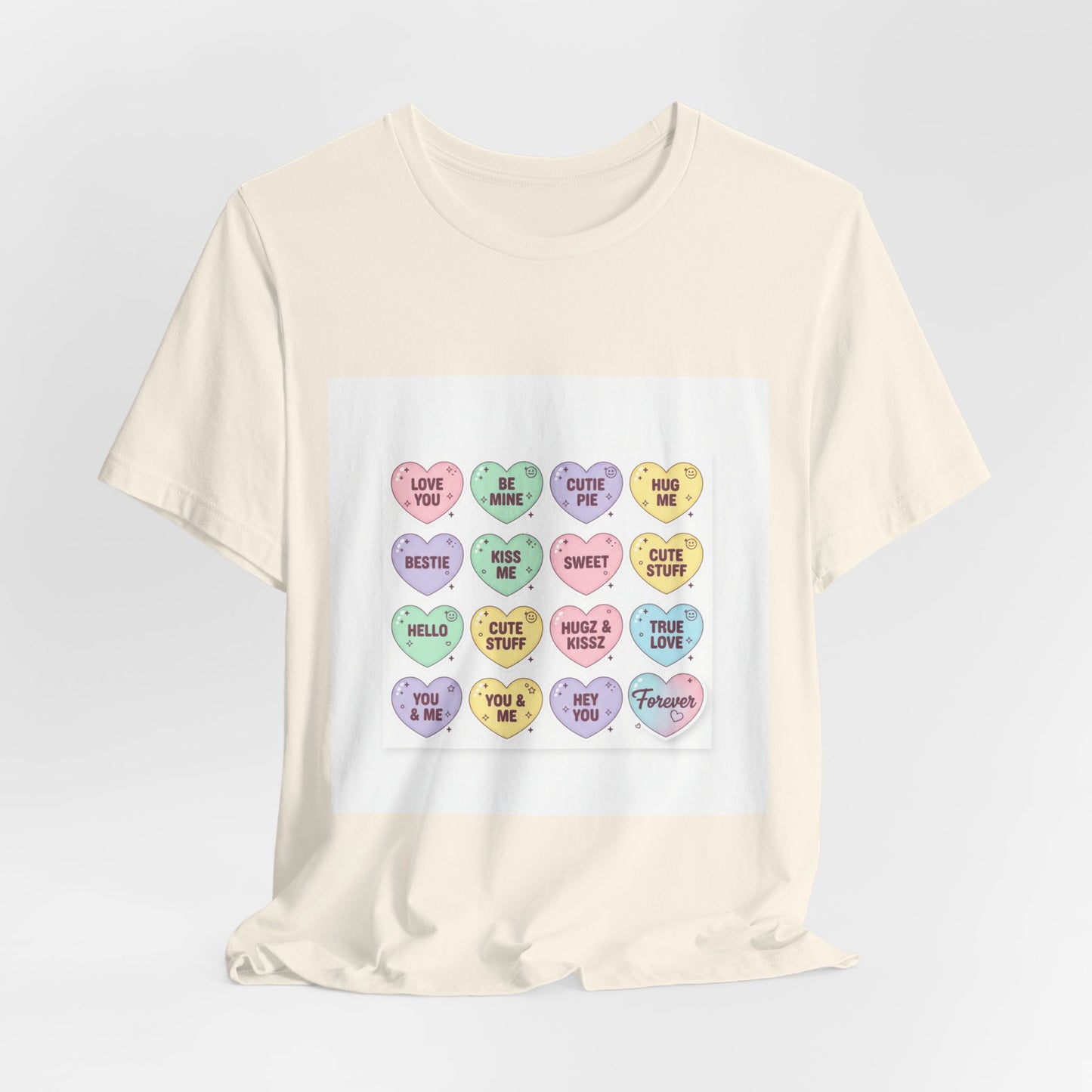 The Candy Heart Conversation Tee | mini valentine hearts, XOXO pattern