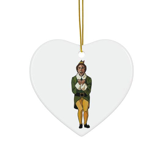 The Buddy the Elf Picasso Ceramic Ornament — Double-Sided Holiday Keepsake (Smiles, Snowballs, Syrup)