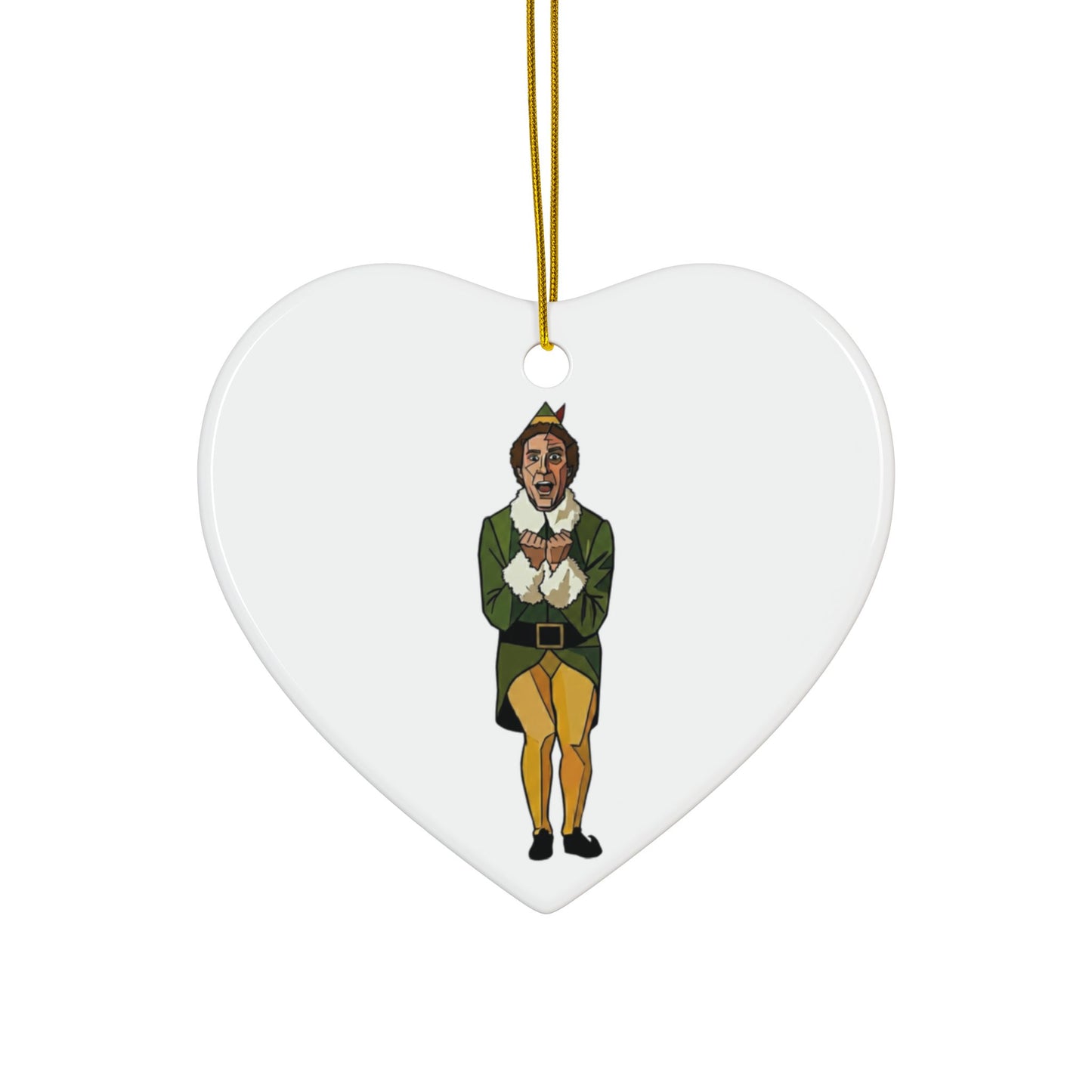 The Buddy the Elf Picasso Ceramic Ornament — Double-Sided Holiday Keepsake (Smiles, Snowballs, Syrup)