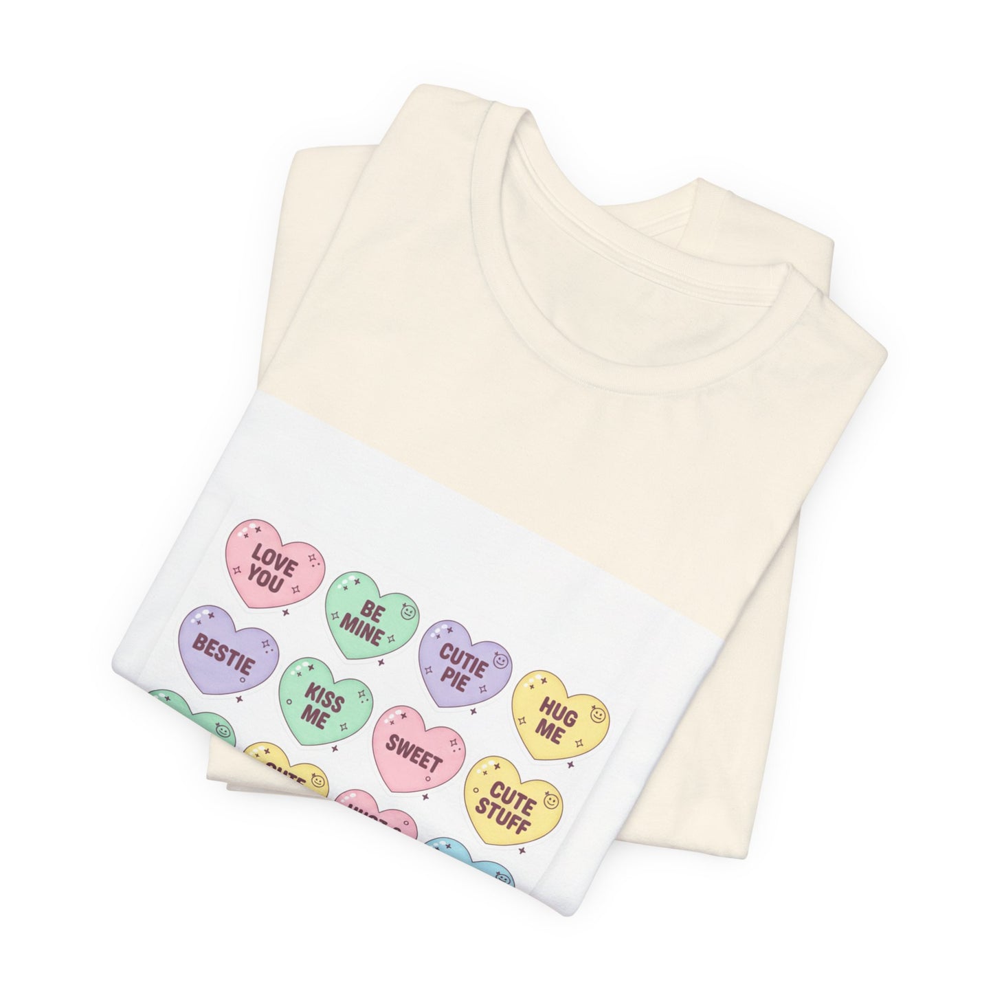 The Candy Heart Conversation Tee | mini valentine hearts, XOXO pattern