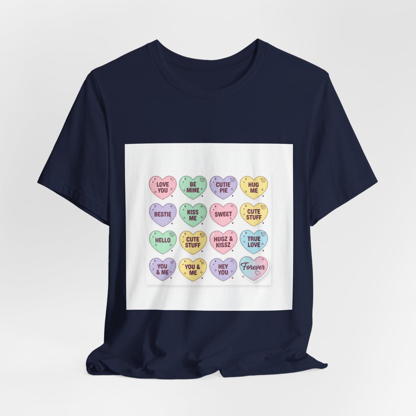 The Candy Heart Conversation Tee | mini valentine hearts, XOXO pattern