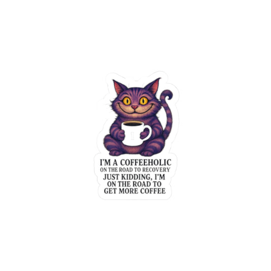 “I’m a Coffeeaholic” Cat decal