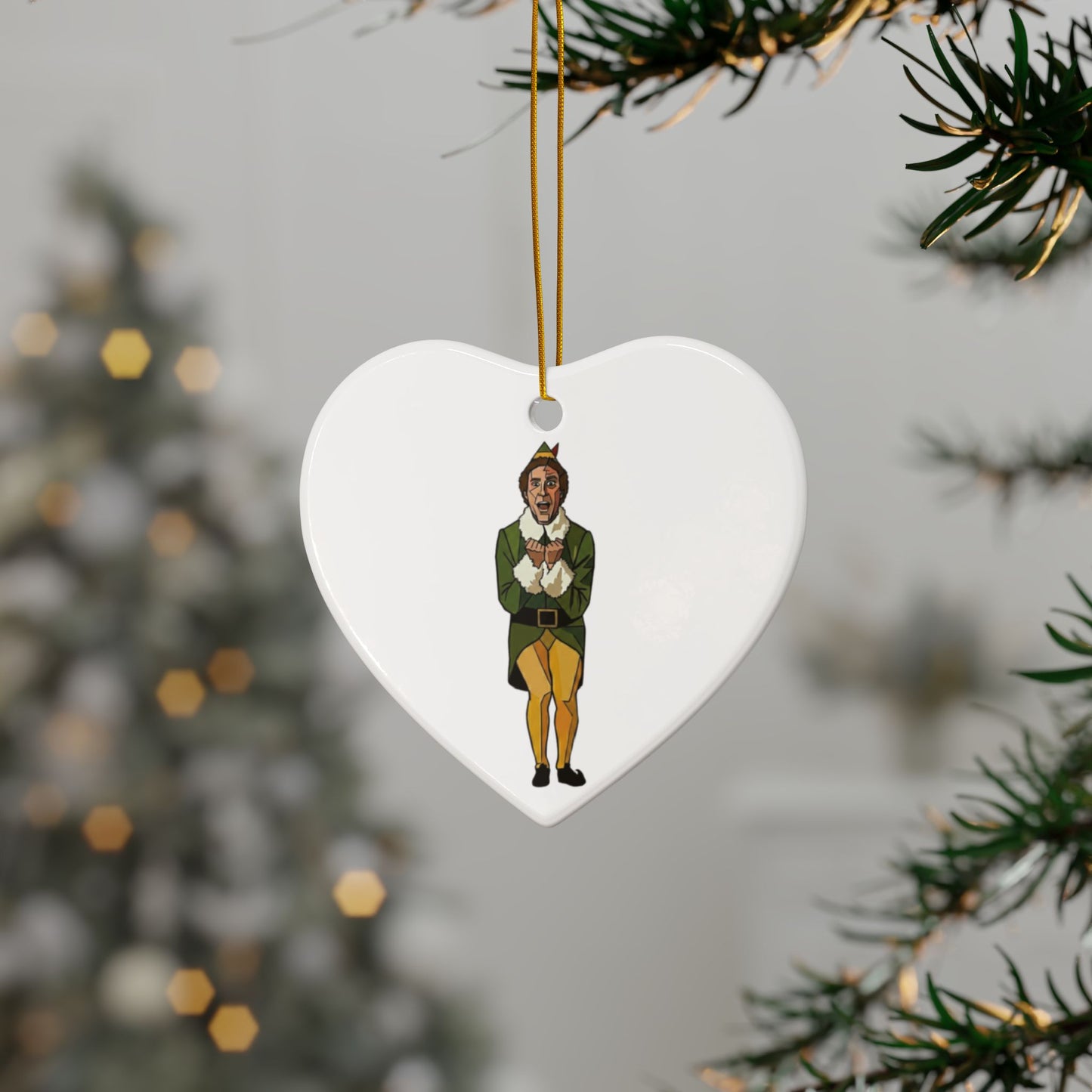 The Buddy the Elf Picasso Ceramic Ornament — Double-Sided Holiday Keepsake (Smiles, Snowballs, Syrup)