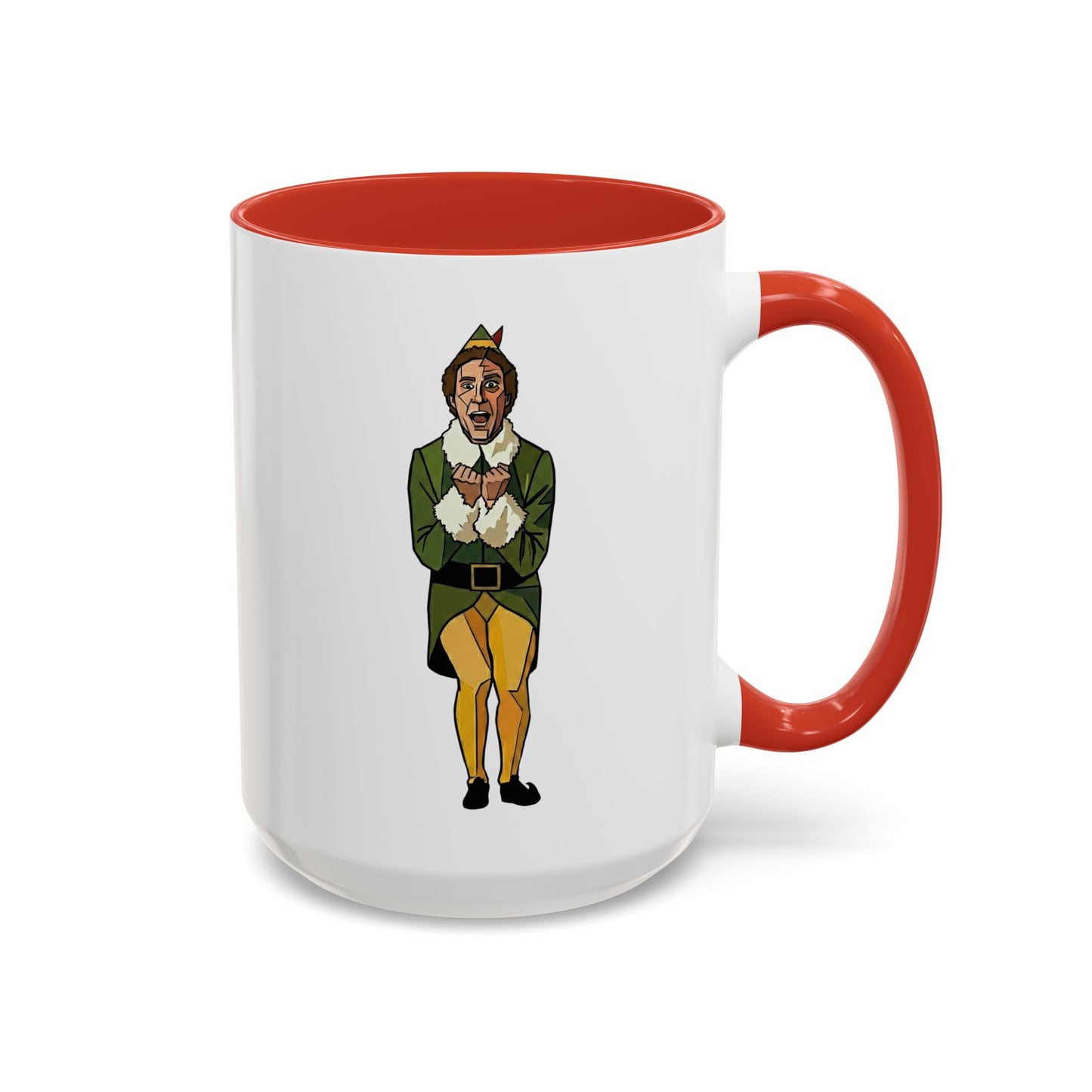 The Buddy the Elf Picasso-Style Accent Coffee Mug — "Smiling Is My Favorite" (11/15oz)