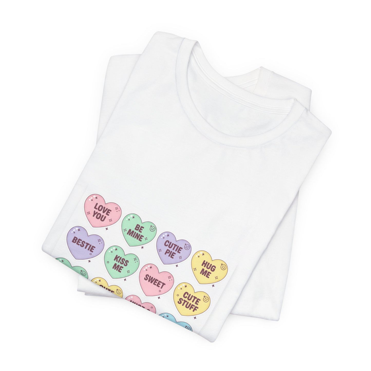 The Candy Heart Conversation Tee | mini valentine hearts, XOXO pattern