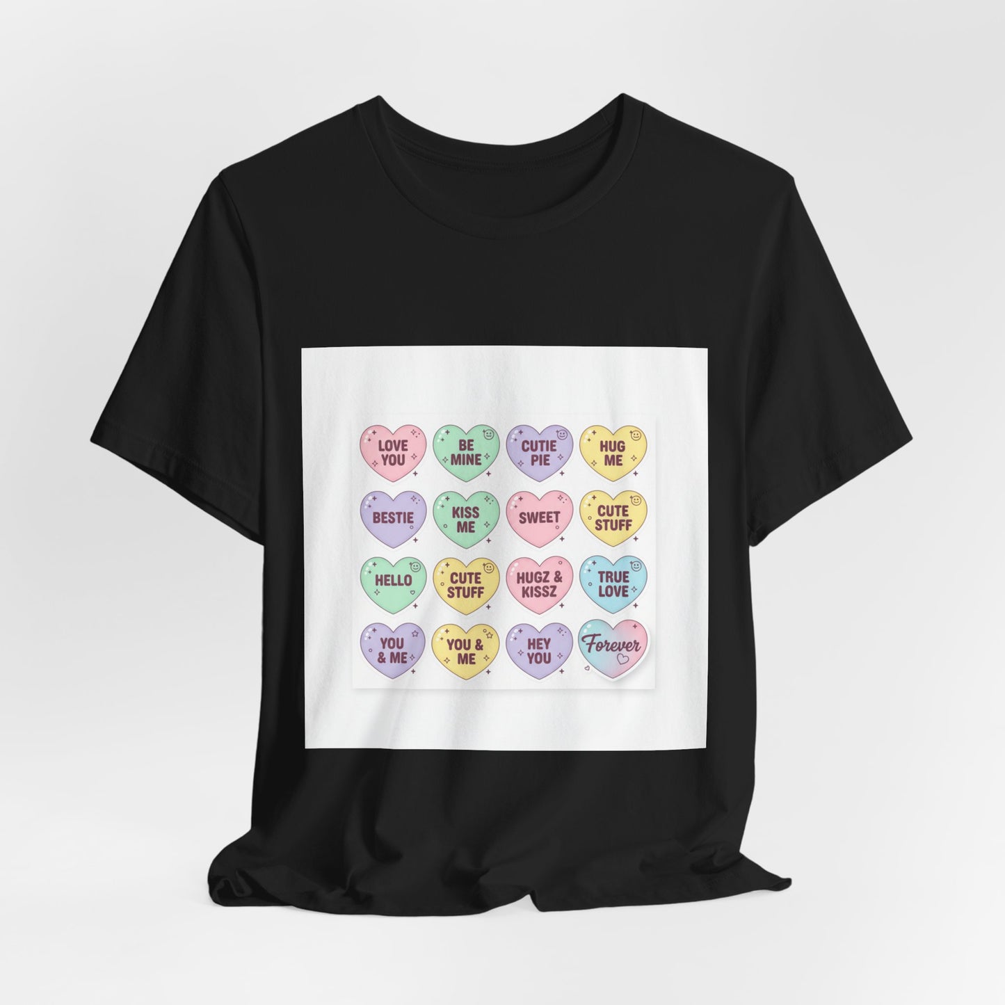 The Candy Heart Conversation Tee | mini valentine hearts, XOXO pattern