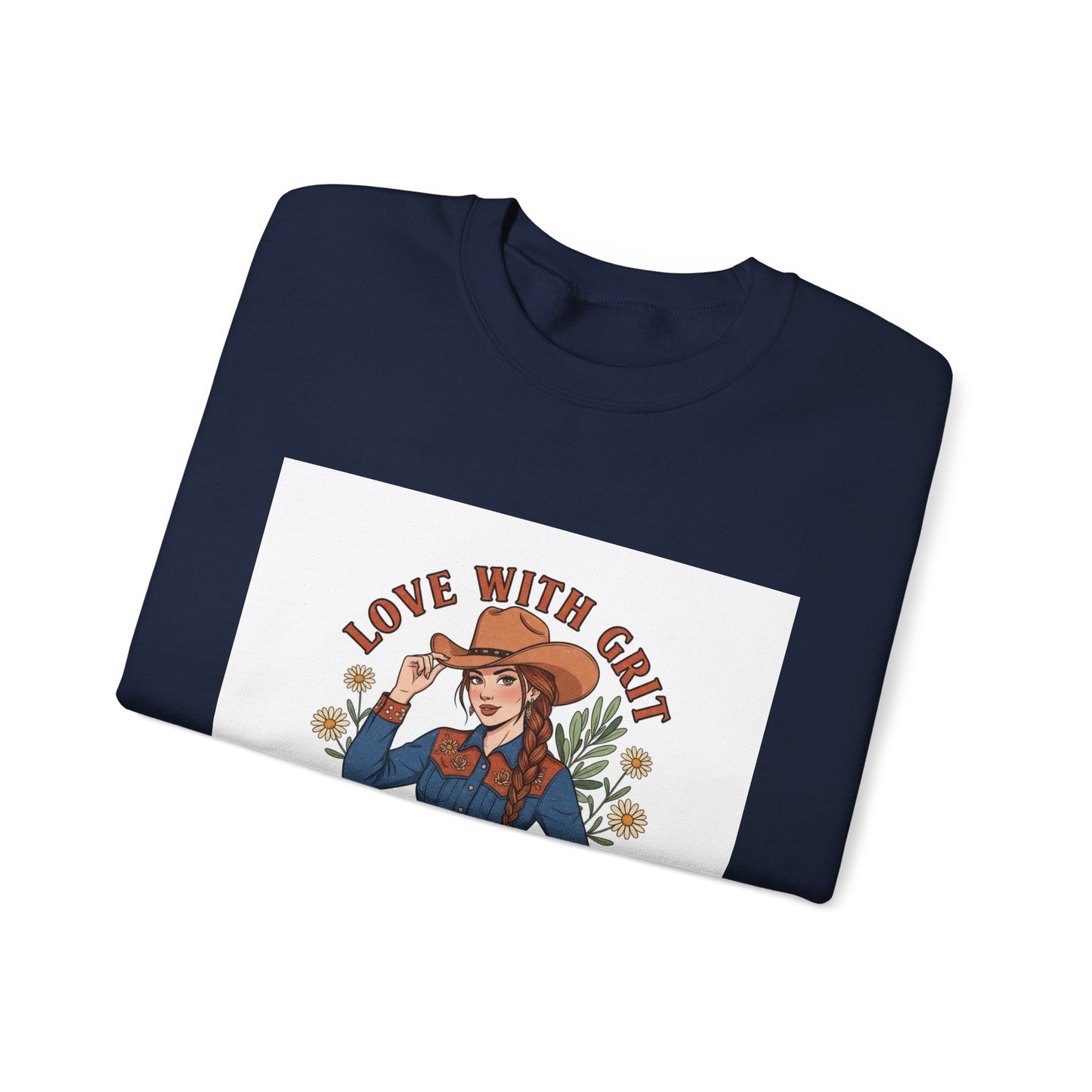 The Cowgirl Love With Grit Sweatshirt | Western Valentine, Rope Heart Design
