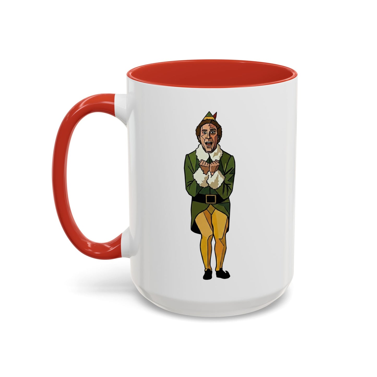 The Buddy the Elf Picasso-Style Accent Coffee Mug — "Smiling Is My Favorite" (11/15oz)