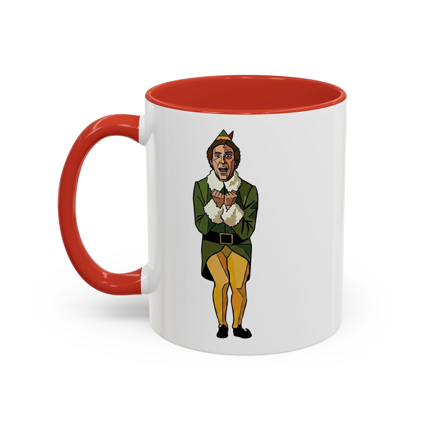 The Buddy the Elf Picasso-Style Accent Coffee Mug — "Smiling Is My Favorite" (11/15oz)