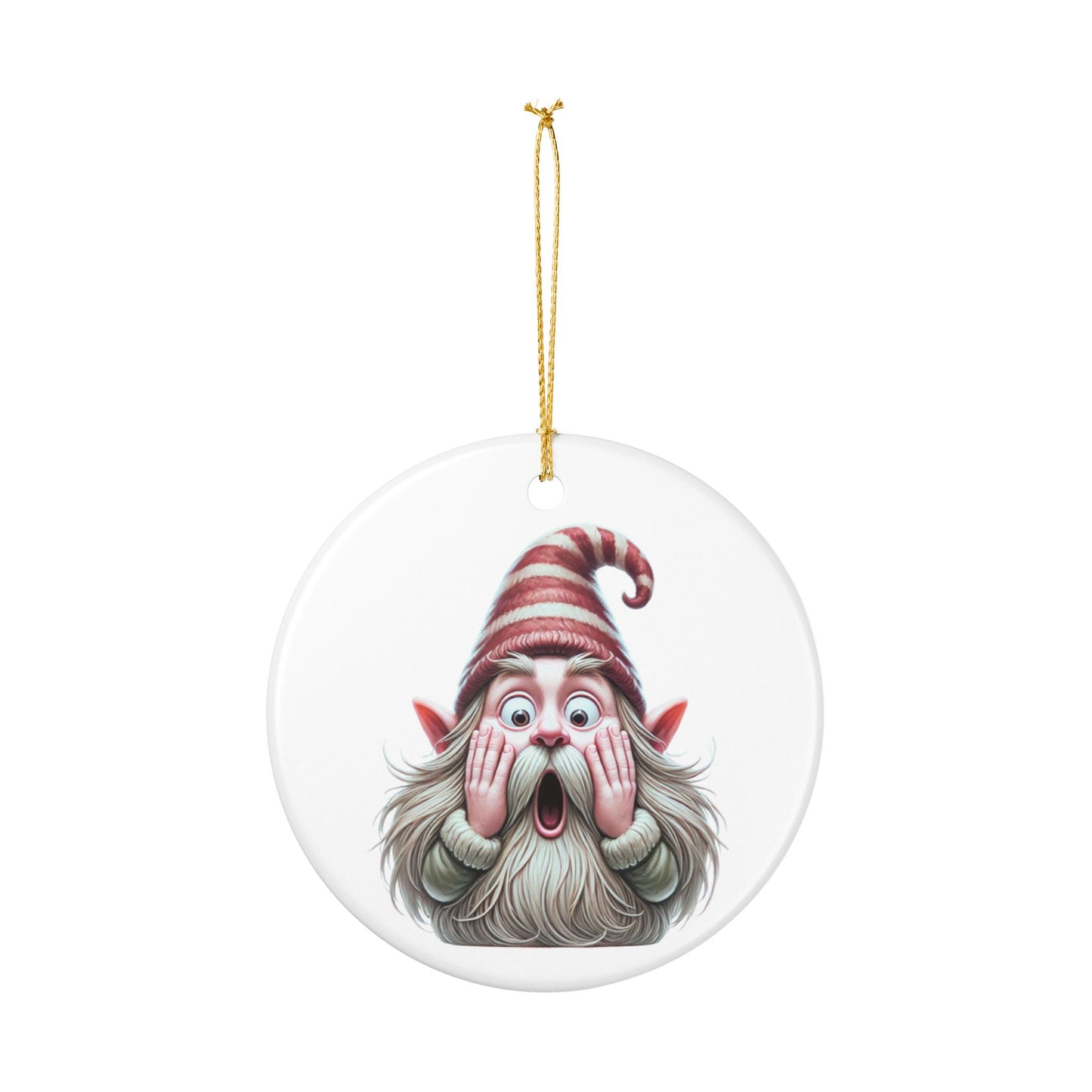 The Gnome Alone Ornament — Ceramic Holiday Decoration