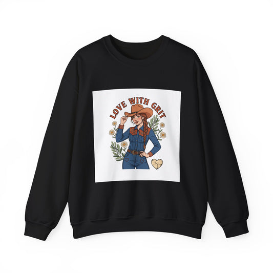 The Cowgirl Love With Grit Sweatshirt | Western Valentine, Rope Heart Design