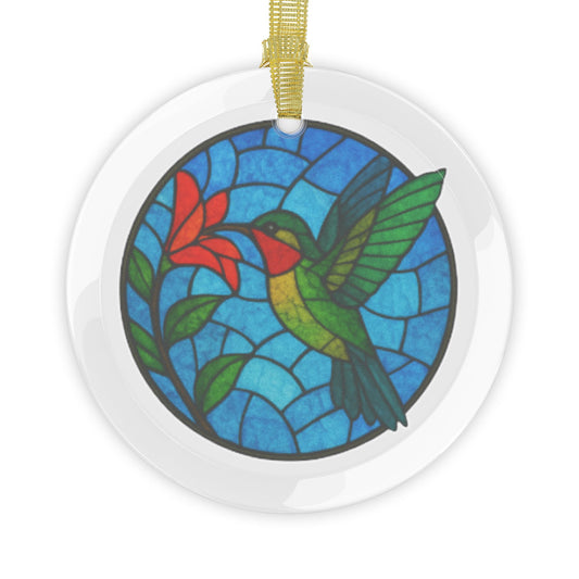 Stained Glass Hummingbird Ornament