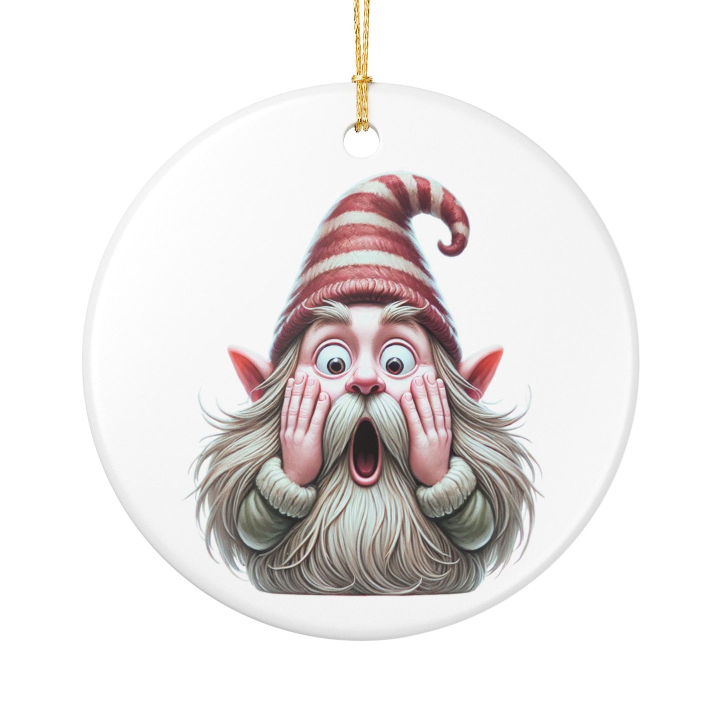 The Gnome Alone Ornament — Ceramic Holiday Decoration