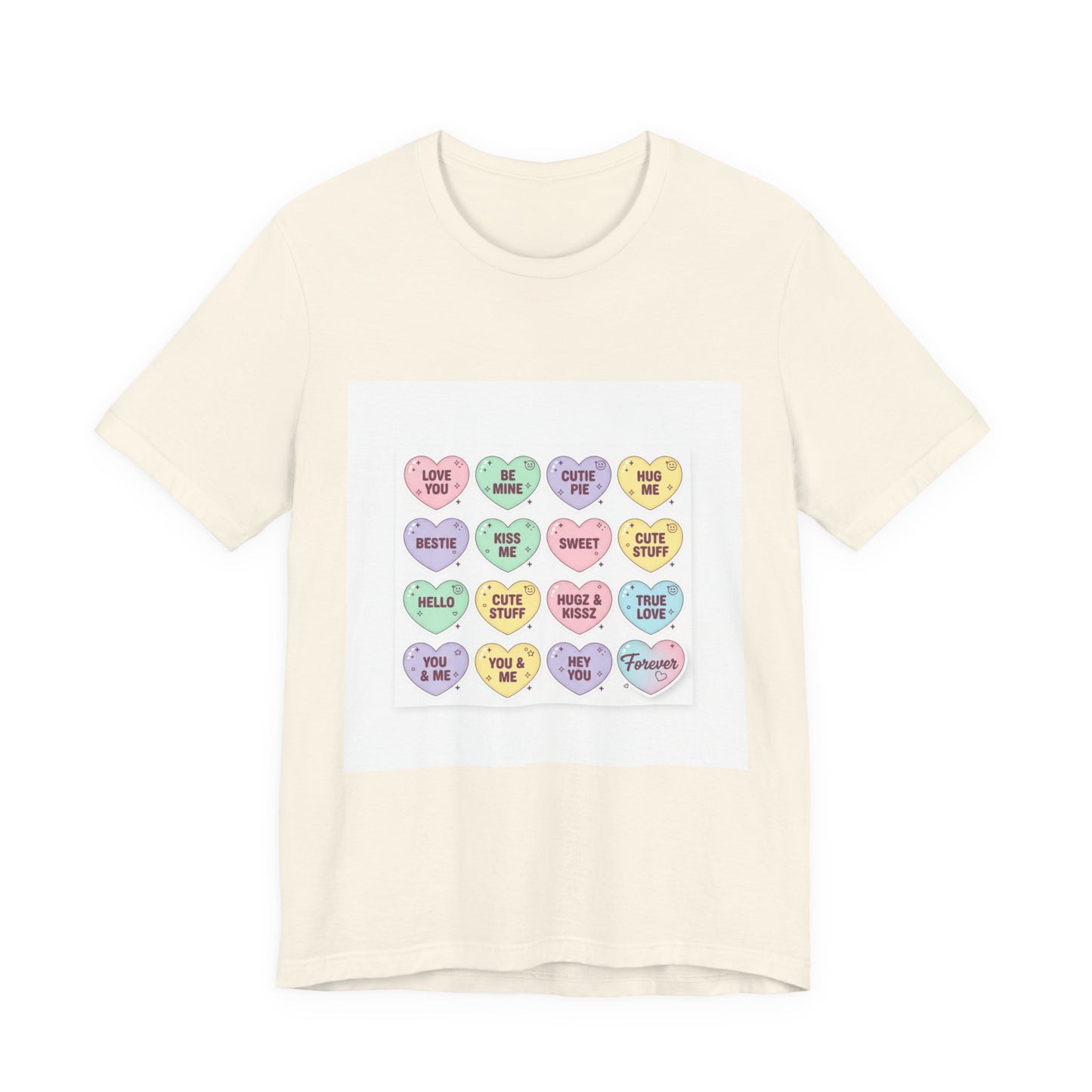 The Candy Heart Conversation Tee | mini valentine hearts, XOXO pattern