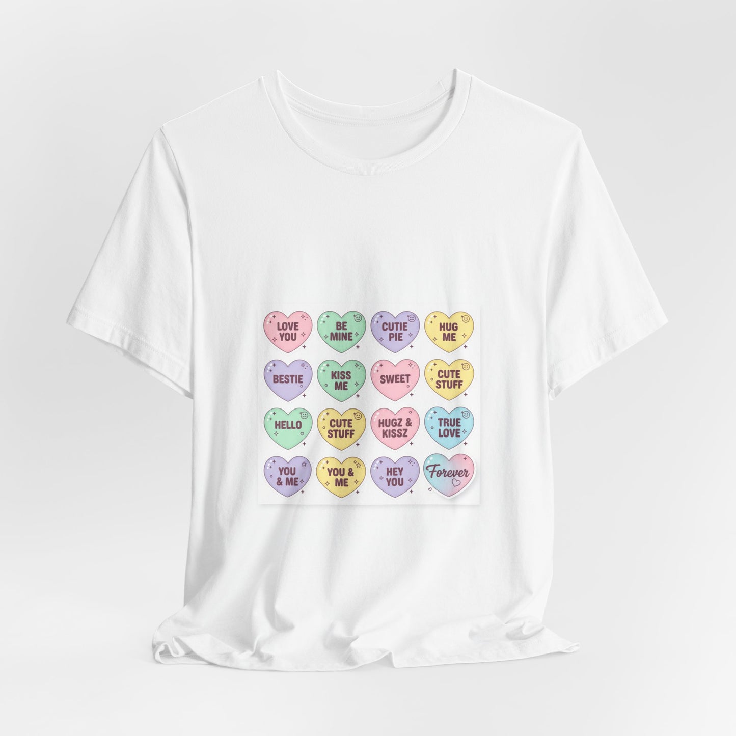 The Candy Heart Conversation Tee | mini valentine hearts, XOXO pattern