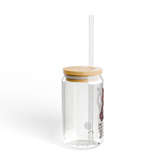 Coffeeaholic Cat Sipper Glass, 16oz