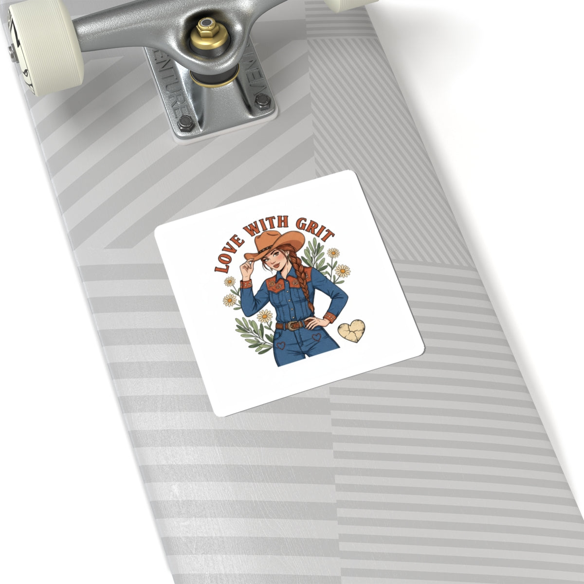 Cowgirl Love Badge Sticker | Western Valentine, boot heart design