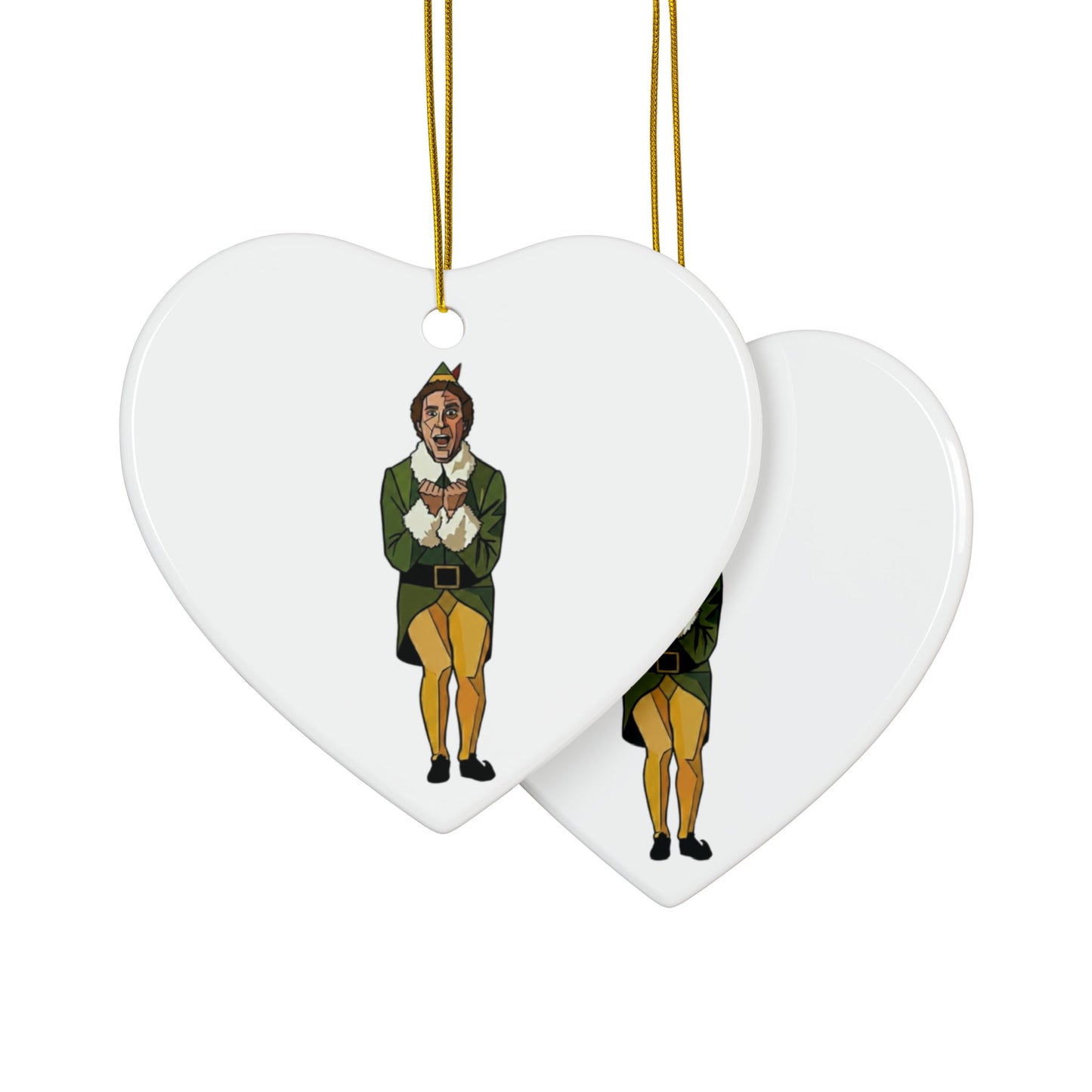 The Buddy the Elf Picasso Ceramic Ornament — Double-Sided Holiday Keepsake (Smiles, Snowballs, Syrup)