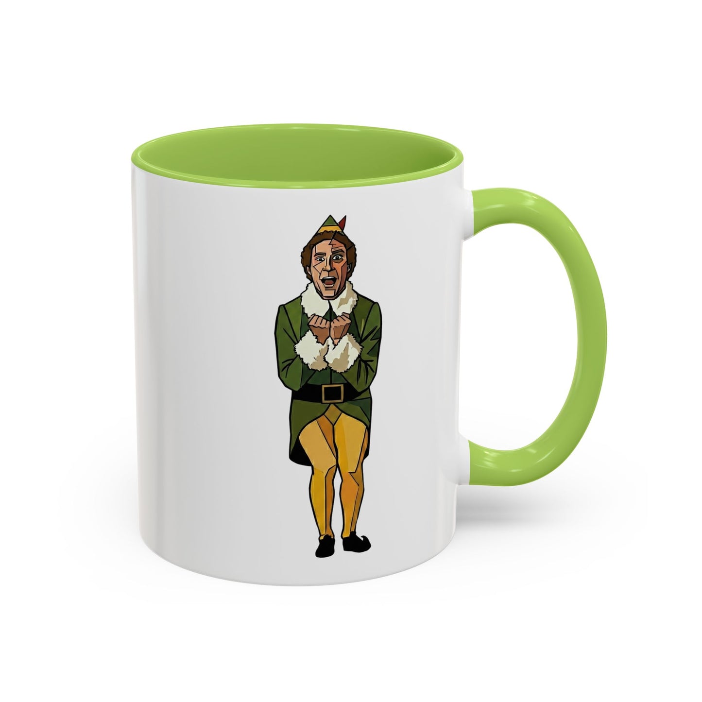 The Buddy the Elf Picasso-Style Accent Coffee Mug — "Smiling Is My Favorite" (11/15oz)