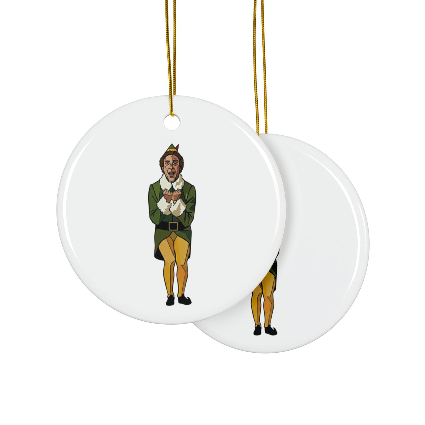 The Buddy the Elf Picasso Ceramic Ornament — Double-Sided Holiday Keepsake (Smiles, Snowballs, Syrup)